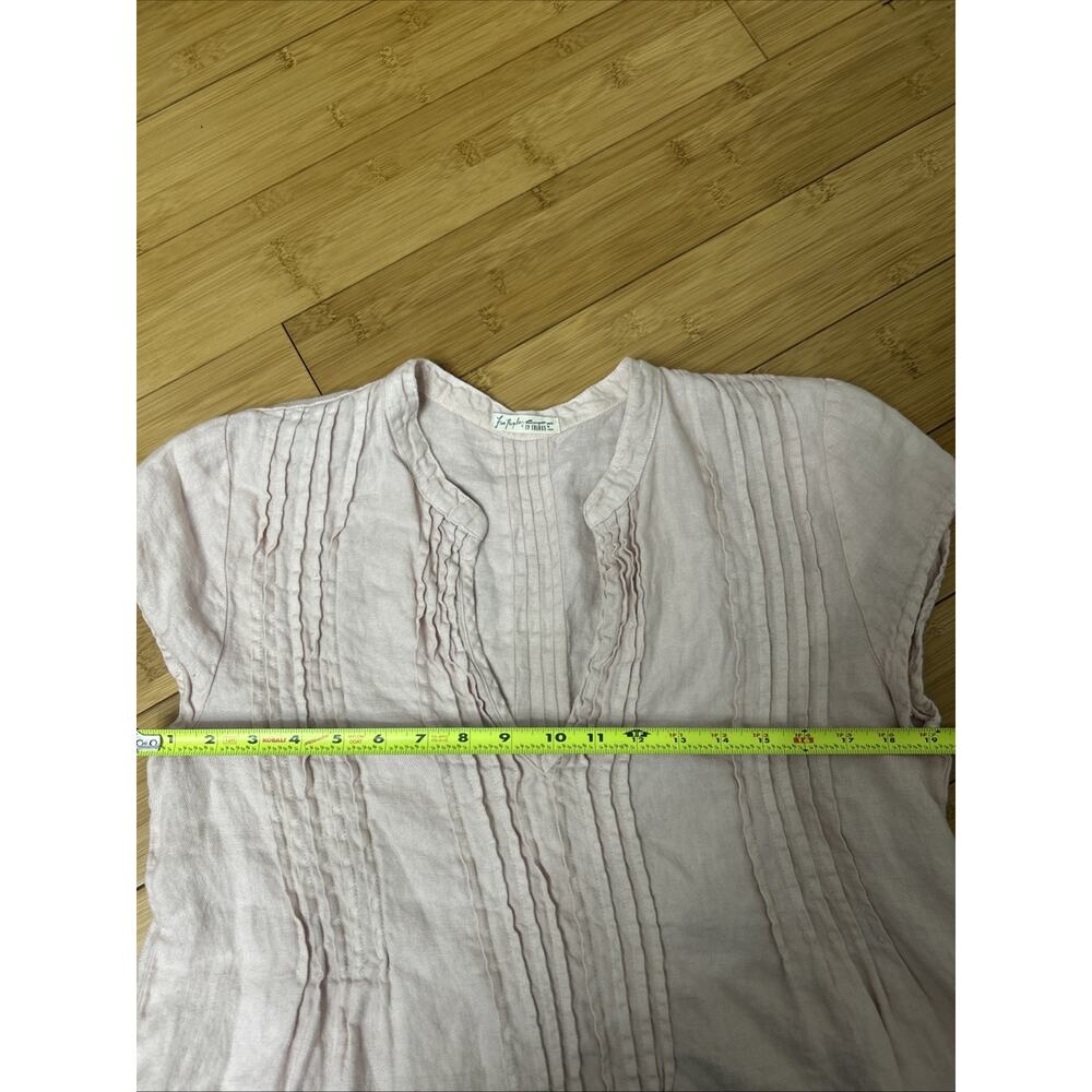 Free People x CP Shades Pink Linen Pintuck Tunic Dress Boho Lagenlook Sz M - Picture 5 of 7